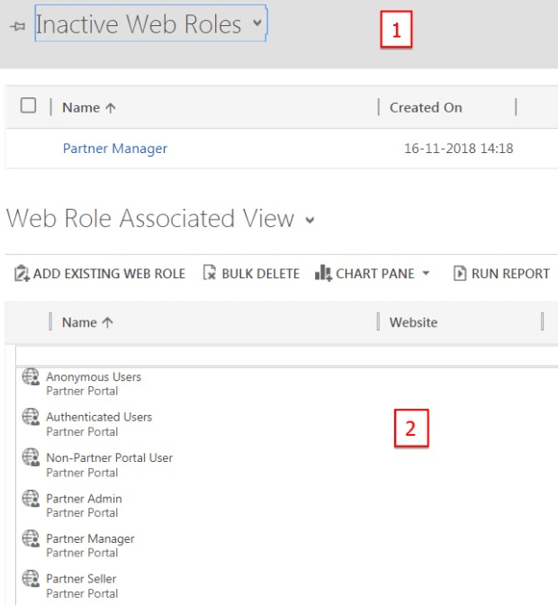 Inactive web roles